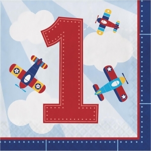Pack of 192 Multicolored Lil' Flyer Airplane Birthday Party Disposable Luncheon Napkins 6.5 - All