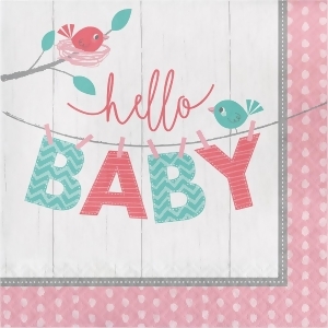 Pack of 192 Multicolored Hello Baby Printed Disposable Party Luncheon Napkins 6.5 - All