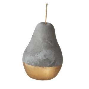 Set of 12 Medium Cement Finished Pear with Gold Base and Stem 5 - All