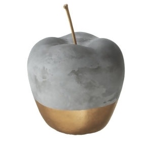 Set of 6 Large Cement Finished Apple with Gold Base and Stem 4.75 - All