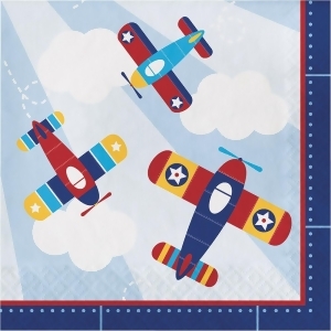 Pack of 192 Multicolored Lil' Flyer Airplane Disposable Party Luncheon Napkins 6.5 - All