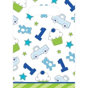Club Pack of 96 Green and Blue Doodle Birthday Printed Loot Bag 12 - All