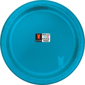 Pack of 120 Blue Green and Magenta Multi Pack Round Foil Snack Plates 7 - All