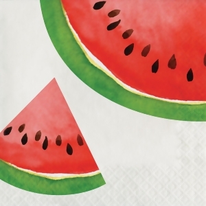 Club Pack of 192 Red and Green Watermelon Splash Disposable Lunch Napkin 6.55 - All