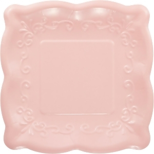 Pack of 48 Pink Linen Premium Disposable Paper Square Party Lunch Plates 7.25 - All