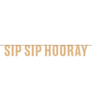 Club Pack of 6 Brown Decorative Sip Sip Hooray Themed Letter Banners 8.25 - All