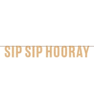 Club Pack of 6 Brown Decorative Sip Sip Hooray Themed Letter Banners 8.25 - All