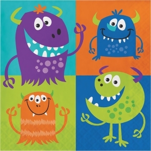 Club Pack of 192 Multicolored Fun Monsters Disposable Party Luncheon Napkins 6.5 - All