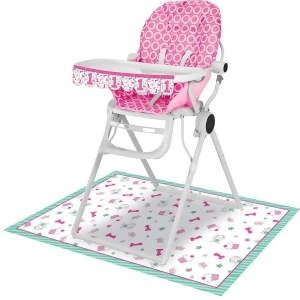Club Pack of 6 Blue and Pink Doodle 1st Birthday High Chair Kit 13.5 - All