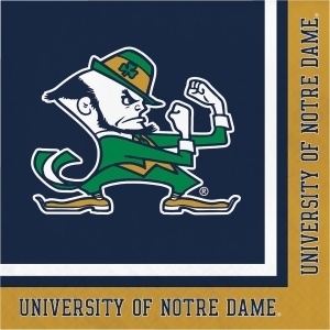 Club Pack of 240 Blue and Green Univ of Notre Dame Disposable Luncheon Napkin 6.5 - All