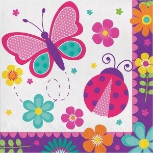 Club Pack of 192 Multicolored Butterfly Garden Disposable Party Luncheon Napkins 6.5 - All