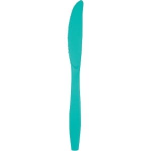 Club Pack of 288 Teal Premium Heavy-Duty Plastic Party Knives - All