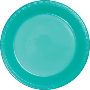 Club Pack of 240 Teal Round Disposable Plastic Party Banquet Plates 10.25 - All