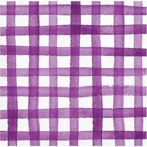 Club Pack of 288 Purple and White Checkered Pattern 3-Ply Beverage Napkin 5 - All