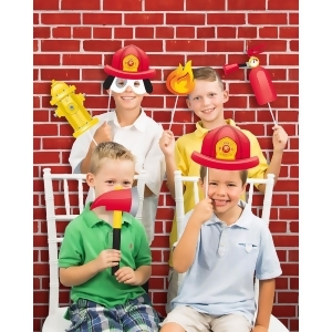 Club Pack of 6 Red and Yellow Flaming Fire Printed Photo Backdrop 15.5 - All