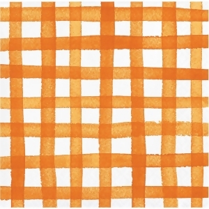 Club Pack of 288 Orange and White Checkered Pattern 3-Ply Beverage Napkin 5 - All