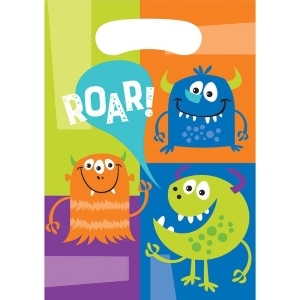 Club Pack of 96 Orange and Green Fun Monsters Decorative Loot Bag 12 - All