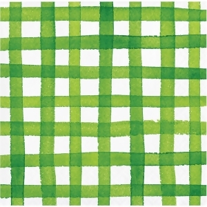 Club Pack of 288 Green and White Checkered Pattern 3-Ply Beverage Napkin 5 - All