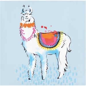 Pack of 120 Blue and White Llama Fiesta Decorative Beverage Napkin 5 - All