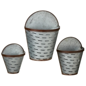 Set of 6 Silver Rustic Galvanized Metal Rusted Slotted Wall Planters 13.75 - All