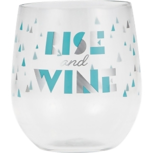 Pack of 6 White Rise and Wine Printed Stemless Reusable 14 oz Wine Glasses 3.9 - All