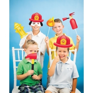 Club Pack of 60 Red and Yellow Flaming Fire Truck Printed Photo Booth Prop 15.5 - All
