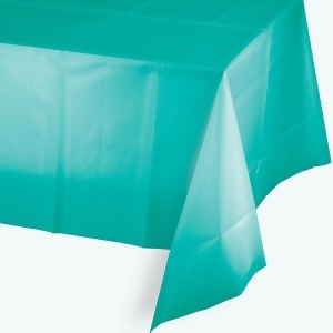 Club Pack of 12 Teal Lagoon Disposable Party Table Covers 9' - All