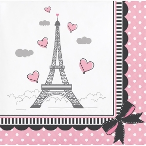 Club Pack of 216 Pink and White Party in Paris Beverage Napkins 5 - All
