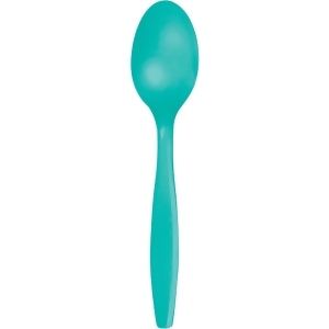 Club Pack of 288 Teal Premium Heavy-Duty Plastic Party Spoons - All