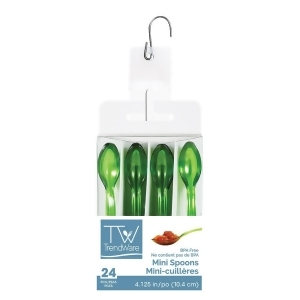 Club Pack of 144 Translucent Green Bpa Mini Spoon with Clip Strip 4.1 - All