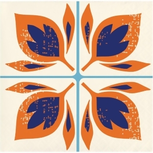 Pack of 120 Orange and Blue Moroccan Tile Decorative Beverage Napkin 5 - All