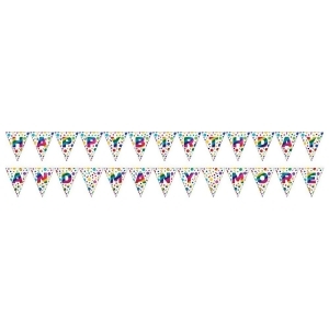 Club Pack of 6 Multi-Color Birthday 2-Sided Diy Pennant Banner 7.2 - All