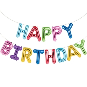 Club Pack of 156 Rainbow Color Happy Birthday Sign Large Party Banner 9.8 - All