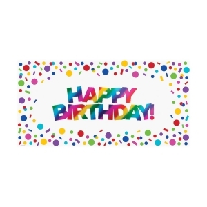 Club Pack of 12 Multi Color Rainbow Happy Birthday Sign Large Party Banner 22.5 - All