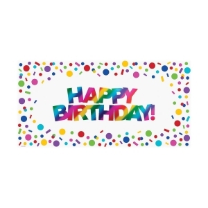 Club Pack of 12 Multi Color Rainbow Happy Birthday Sign Large Party Banner 22.5 - All