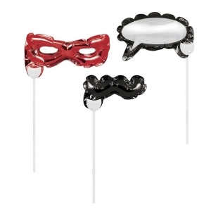 Club Pack of 18 Red and Black Juvi Boy Party Balloon Photo Props 11 - All