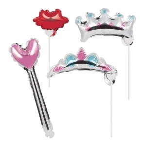 Club Pack of 24 Pink and Red Princess Theme Balloon Photo Props 11 - All