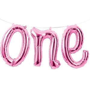 Club Pack of 12 Pink Party Foil Balloon Banners 60 - All