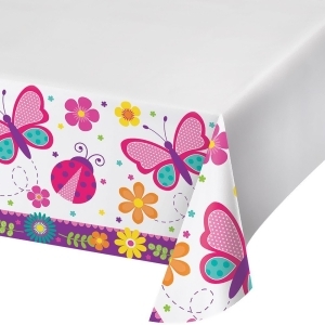 Set of 12 Multicolored Butterfly Garden Printed Plastic Table Cover 88 - All