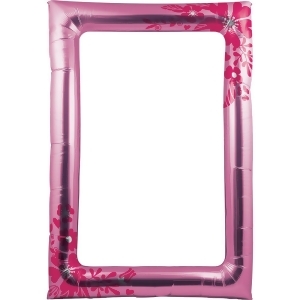 Club Pack of 6 Pink Flowers Party Balloon Rectangular Picture Frame 6.1 - All