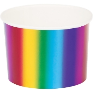 Club Pack of 72 Multi-Colored Rainbow Foil Decorative Party Treat Cups 8.5 - All