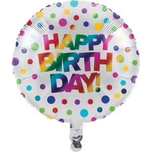 Club Pack of 10 White and Red Birthday Party Round Balloon with Colourful Dots 7.87 - All