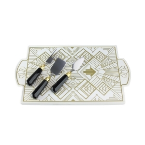 Platter Ceramic Cheese Knives Art Deco - All