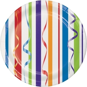 Club Pack of 96 Multi color Disposable Feliz Cumpleanos Luncheon Plates 6.8 - All