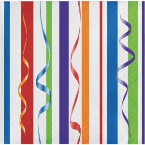Club Pack of 192 Multicolor Stripe Patterned 2-Ply Disposable Beverage Napkin 5 - All