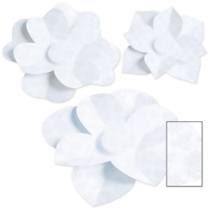 Club Pack of 36 Elegant Wedding and Engagement White Printed Cut-out Flowers 17.5 - All