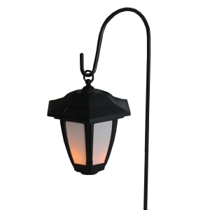 42 Black and White Led Solar Powered Light Post Lantern with Shepherd's Hook Garden Stake - All