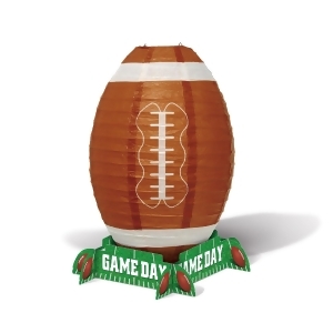 Club Pack of 12 Brown and Green Game Day Football Lantern Centerpiece Sets 11 - All