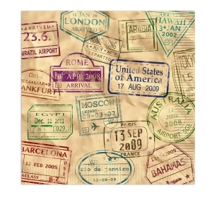 Club Pack of 192 Brown Stamped Around the World 2-Ply Luncheon Napkins 6.5 - All
