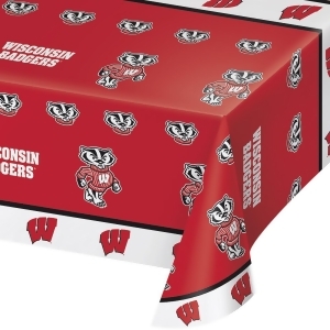 Club Pack of 12 Red and Black University of Wisconsin Logo Printed Dining Table Cover 108 - All